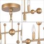 KSANA Gold Chandelier, 4-Light Kitchen Island Lighting Fixtures, 30'' Modern Linear Pendant Lighting for Dining Room, Counter, Closet