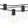 2-Pack 36FT Shatterproof LED G40 String Lights with 54 Dimmable Clear Plastic Globe Vintage Edison Bulbs, Waterproof Outdoor Cafe Fairy Light for Patio Garden Backyard Christmas, Black 72 Feet