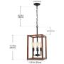 reesenLight 3-Light Farmhouse Chandelier Lighting,Wood Frame Rustic Kitchen Island Light Fixture,Antique Lantern Pendant Ceiling Light,Vintage Hanging Cage Light for Dining Room Foyer Hallway Entryway