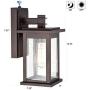 MICSIU Dusk to Dawn Sensor Outdoor Wall Mount Light Fixture Photocell Exterior Wall Sconces 1 Lighting Lantern Oil Rubbed Bronze Finish with Clear Seedy Glass ( 1 Pack)