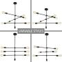Luupyia Sputnik Chandelier Lighting, 6 Lights Adjustable Modern Pendant Lighting Vintage Sputnik Light Fixture, Dining Room Lighting Fixtures Hanging, Black