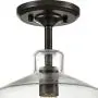 EUL Vintage Metal Glass Ceiling Light 1-Light Kitchen Pendant Lighting,Oil Rubbed Bronze Finish