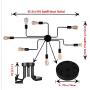 Bowrain 8 Lights Ceiling Light Fixture Industrial Vintage Creative Retro Black Metal Semi Flush Mount Ceiling Lamp for Dining Room Living Room Kitchen Lighting