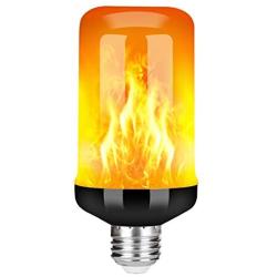 Y- STOP LED Flame Effect Fire Light Bulb - Upgraded 4 Modes Flickering Fire Halloween Decorations Lights - E26 Base Flame Bulb with Upside Down Effect (Black-1 Pack)