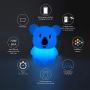 Big Size Night Lights Kid, Bedside lamp, Bedroom Light, LED Lights, Baby Nursery lamp, Break Resistant, Eye Caring, Adjustable Brightness & Color and Time setting, Touch + Remote Control - Large Koala