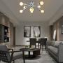 PUZHI HOME Modern Ceiling Light Sputnik Chandelier, 8 Lights Flush Mount Ceiling Light Chrome Pendant Lighting Modern Chandeliers Close to Ceiling Light Fixture for Living Room Dining Room Kitchen
