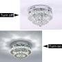 Modern Crystal Ceiling Light Flush Mount Round LED Chandeliers Lamp with 6000K for Bedroom Dining Room Living Room Hallway Foyer Entry ( 30w Cool White)