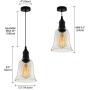 Industrial Vintage Retro Single Light Mini Pendant Light - LITFAD 5.5'' Pendant Lamp Ceiling Light Chandelier with Clear Bell Glass Shade
