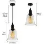 Industrial Vintage Retro Single Light Mini Pendant Light - LITFAD 5.5'' Pendant Lamp Ceiling Light Chandelier with Clear Bell Glass Shade