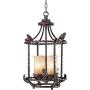 Song Birds Wrought Iron Bronze Pendant Chandelier 13'' Wide Rustic Cage Scavo Glass 4-Light Fixture for Dining Room House Foyer Kitchen Island Entryway Bedroom Living Room - Franklin Iron Works