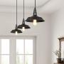 LNC Pendant Lighting for Kitchen Island 3-Pack Barn Hanging Fixtures with Matte Black Finish for Dining Room, Bar Counter, Restaurant, A0190709, 3 Pack