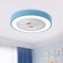 BAYCHEER Acrylic Circle Semi Flush Mount Lighting LED Ceiling Fan Lamp with Remote Control 3 Light Color Changeable Enclosed Fandelier Lamp for Living Room Kitchen Kids Room Hall,Blue BAYCHEER Acrylic Circle Semi Flush Mount Lighting LED Ceiling Fan Lamp with Remote Control 3 Light Color Changeable Enclosed Fandelier Lamp for Living Room Kitchen Kids Room Hall,Blue