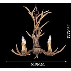 EFFORTINC Vintage Style Resin Antler Chandelier 4 Lights,Living Room,Bar,Cafe, Dining Room, Bedroom,Study,Villas,American Retro Deer Horn Pendant Lights