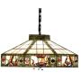 CraftThink Pendant Lighting LED Chandelier Light Antique Tiffany Art 18''W Geometric Shade Stained Glass with Poker Pattern 2 lights Hanging Light for Dining Living Cafe Room Restaurant - TYP A (Typ D)
