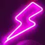 Lightning Bolt Neon Sign for Wall Decor,USB or Battery Decor LED Signs,Neon Lights for Bedroom,Light Up Signs Decorative Neon Light Sign for Home,Christmas,Party,Kids Living Room(Pink)