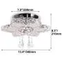 Qihang Modern Crystal LED Chandelier Flower Shaped Pendant Light Flush Mount Ceiling Lamp Fixture for Dining Room Bedroom Living Room Study Room(Warm White/Non-dimmable)