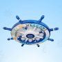 LITFAD Modern Ceiling Light 25'' Rubber Design Nautical Style Flushmount Pendant Light in Blue Finish for Kids Bedroom,Childrens Room,Kids Bedroom,UL Listed