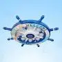 LITFAD Modern Ceiling Light 25'' Rubber Design Nautical Style Flushmount Pendant Light in Blue Finish for Kids Bedroom,Childrens Room,Kids Bedroom,UL Listed