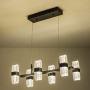 Modern Kitchen Island Light LED Chandelier Contemporary 6-Pendant Lighting 50W 4000lm Adjustable Hanging Ceiling Light for Living Room Foyer Hallway Bar Dining Room, 4000K Nature White, Matte Black