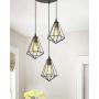 Zeyu 3-Light Cluster Pendant Light, Industrial Chandelier Hanging Light for Kitchen Dining Room, Oil Rubbed Bronze Finish with Metal Cage Shade, ZY04-3 ORB