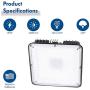 Hyperikon LED Canopy Light,Outdoor Gas Station Light Fixture, Black, 5000K, UL, DLC, 40 Watts, 6 Pack