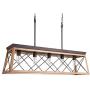 Industrial Five-Light Farmhouse Linear Pendant Light Hanging Ceiling Fixture Light Adjustable Height Chandeliers for Kitchen, Dining Room