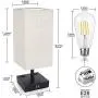 Touch Table Lamp, 3-Way Dimmable Touch Lamp Bedside Lamp with 2 USB Charging Ports and 2 AC Outlets, Modern Desk Lamp Nightstand Bedroom Lamp for Bedroom Living Room Reading Office, LED Bulb Included