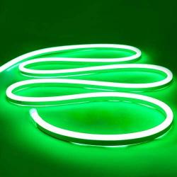 iNextStation Neon LED Strip Light 16.4ft/5m 12V DC 600 SMD2835 LEDs Waterproof Flexible LED NEON Light for Indoors Outdoors Decor [ Green | No Power Adapter]