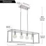 BONLICHT 4 Light Linear Chandeliers Chrome Modern Cage Kitchen Island Pendant Dining Room Light Fixture Hanging Farmhouse Ceiling Lamp for Bar Foyer Restaurant BONLICHT 4 Light Linear Chandeliers Chrome Modern Cage Kitchen Island Pendant Dining Room Light Fixture Hanging Farmhouse Ceiling Lamp for Bar Foyer Restaurant