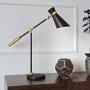 Henn&Hart Rex Two Tone Black and Brass Finish Table Lamp for Living Room / Office / Bedside