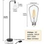 Boncoo Industrial Floor Lamp Fully Dimmable LED Floor Lamp Simple Standing Lamp with Glass Shade, Minimalist Tall Pole Lamp Farmhouse Corner Light for Living Room Office Reading, 6W LED Bulb Included