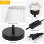 HAITRAL Bedside Table Lamps - Small Nightstand Lamps Set of 2 with White Fabric Shade, Bedside Desk Lamp for Living Room, Office, Dorm, Kids Room, Girls Room - 15 Inches (HT-TH68-21X2)