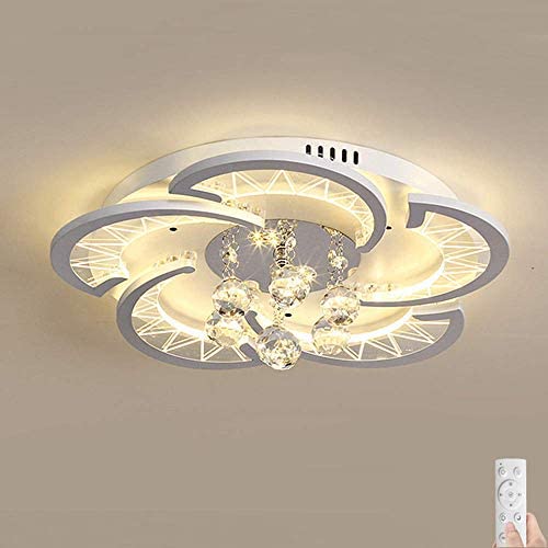 LAKIQ Modern LED Ceiling Light Dimmable Remote Control Flush Mount Light Fixture Close to Ceiling Chandelier Lighting for Living Room Bedroom Dining Room(17.7’’, Stepless Dimming)