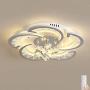 LAKIQ Modern LED Ceiling Light Dimmable Remote Control Flush Mount Light Fixture Close to Ceiling Chandelier Lighting for Living Room Bedroom Dining Room(17.7’’, Stepless Dimming)