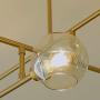 Modo Lighting Sputnik Chandelier Light 6 Lights Golden Modern Glass Globe Pendant Light Fixture Adjustable Vintage Industrial Ceiling Lamp for Living Dining Room Kitchen Island