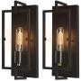 Wall Sconce,Rustic Vintage Bronze Wall Vanity Light Fixture with Glass Shade,Hardwired Wall Lamp for Living Room,Bedroom,Hallway,Kitchen,E26 Base,2 Pack
