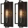 Wall Sconce,Rustic Vintage Bronze Wall Vanity Light Fixture with Glass Shade,Hardwired Wall Lamp for Living Room,Bedroom,Hallway,Kitchen,E26 Base,2 Pack