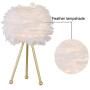 Maxax Tripod Table lamp Set of 2 Feather Beside Table Lamps, Nightstand Lamp with Gold Finish for Bedrooms/Living Room/Dining Room/Kitchen
