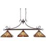 Capulina Tiffany Pool Table Lights 3-Light Dining Room Light Stained Glass Mission Design Chandelier Hanging Light 12'' Lampshade Tiffany Dining Table Lights Vintage Style Chandelier