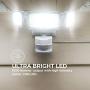 Home Zone Security Solar Motion Sensor Light - Outdoor Weatherproof Triple Head Security Flood Light, White