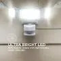 Home Zone Security Solar Motion Sensor Light - Outdoor Weatherproof Triple Head Security Flood Light, White