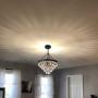Wellmet Crystal Chandelier, Modern Farmhouse 6 Lights Tiers Crystal Light, Rustic Hanging Ceiling Pendant Lighting Fixture for Foyer, Bedroom, Living Dining Room, Entryway, Kitchen Island, 20”Dia