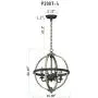 Q&S Rustic Farmhouse Light Fixture, Industrial Metal Pendant Light, ORB and Oak White Vintage Chandelier, 4 Lights Round Chandelier Fixture for Kitchen Island Dining Room,E12 D16.85 ''H 67.37 ''