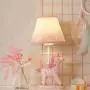 LITFAD Modern Bedside Table Lamp Girl Bedroom Unicorn Desk Light Resin 1 Light Animal Pink LED Reading Lamp with Plug in Cord for Bedroom Kids Room Office - Leaf