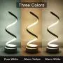 Spiral LED Desk Lamp, Curved Table Lamp, Modern Minimalist Lighting Design, 24W Multiple Color Temperature LED Table Lamp, Modern Lamp for Living Room and Bedroom, White