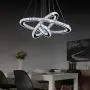Crystal Chandelier, 27.5'' x 19.6'' x 11.8'' Dining Room Living Room Modern LED Ceiling Pendant Light Contemporary 3 Rings Adjustable Stainless Steel Lighting Fixtures (3r Cool White) Crystal Chandelier, 27.5'' x 19.6'' x 11.8'' Dining Room Living Room Modern LED Ceiling Pendant Light Contemporary 3 Rings Adjustable Stainless Steel Lighting Fixtures (3r Cool White)