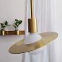 IJ INJUICY Globe Pendant Light with Glass Shade, Brushed Brass Finish, LED Hanging Light Fixture for Kitchen Island Dining Room Living Room Bar