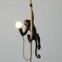 CHABEI Loft Vintage Resin Hemp Rope Monkey Pendant Light Fixture Chandelier Industrial Retro E26 Edison Ceiling Pendant Lamp for Dining Living Room Bedroom Bar Cafe (Black)