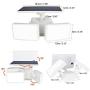 DLLT Solar Security Lights Motion Sensor, Led Flood Light Outdoor, Solar Powered Wall Spotlight, 2 Adjustable Head Dusk to Dawn Lighting for Garage, Yard, Patio, Garden, Porch (Daylight 2 Mode) White