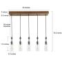 LNC A02982 Wood Kitchen Island Lighting Farmhouse Linear Chandeliers with Glass Bottle Shade